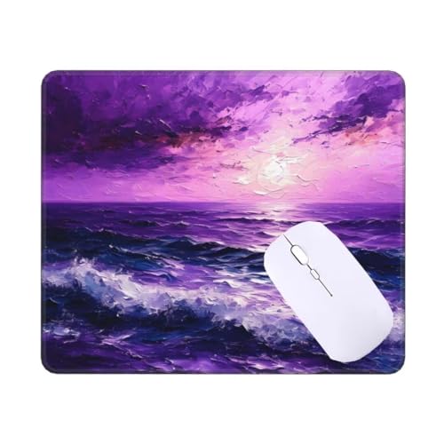 Mousepad Lila Wellen Mauspad Kleine 90 x 60 x 0.3 cm, mit Rutschfester Gummiunterseite, Wasserdichtes Mouse Pad, Mini Gaming Mauspad für Damen, Herren, Kabellose Maus Laptop Büro Zuhause T-11784 von Tinnoon