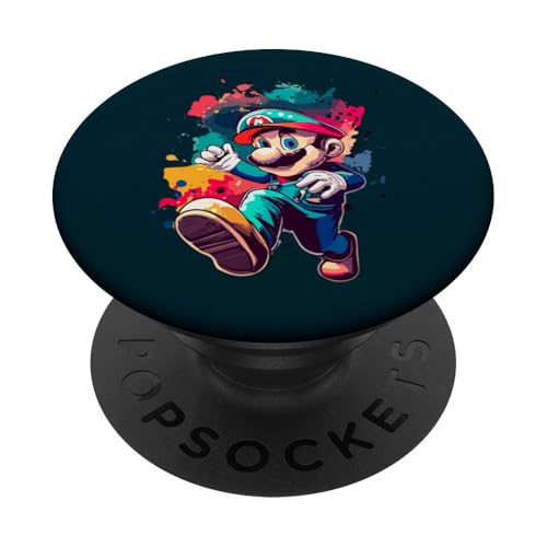 Mario 90er Jahre Cartoon Design Stil PopSockets Klebender PopGrip von Tippa