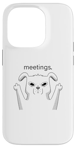 Gelangweilter Hund stimmt mit Meetings nicht überein - Lustiger Büro-Hasser Hülle für iPhone 14 Pro von Tired Moody Dog Hating Things Women Men gifts