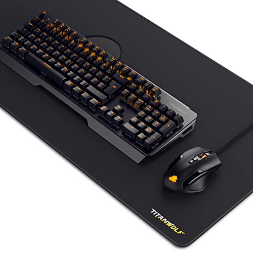 TITANWOLF Tastatur und Maus Set und Mauspad, Mechanische Tastatur ALUMAR MMO 10800dpi Gaming Maus Specialist XXL Mauspad, Mechanical Keyboard, Anti-Ghosting, LED Backlight, 19 Lichtmodi, Makro-Modus von Titanwolf