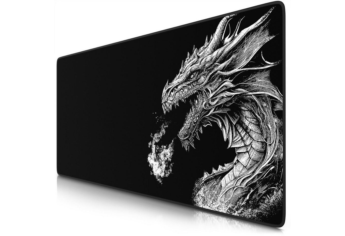 Titanwolf Gaming Mauspad XXL Speed Mousepad 900 x 400 x 3 mm, Schreibtischauflage, abwaschbar, rutschfeste Rückseite, Geschwindigkeit & Präzision, Black Dragon von Titanwolf