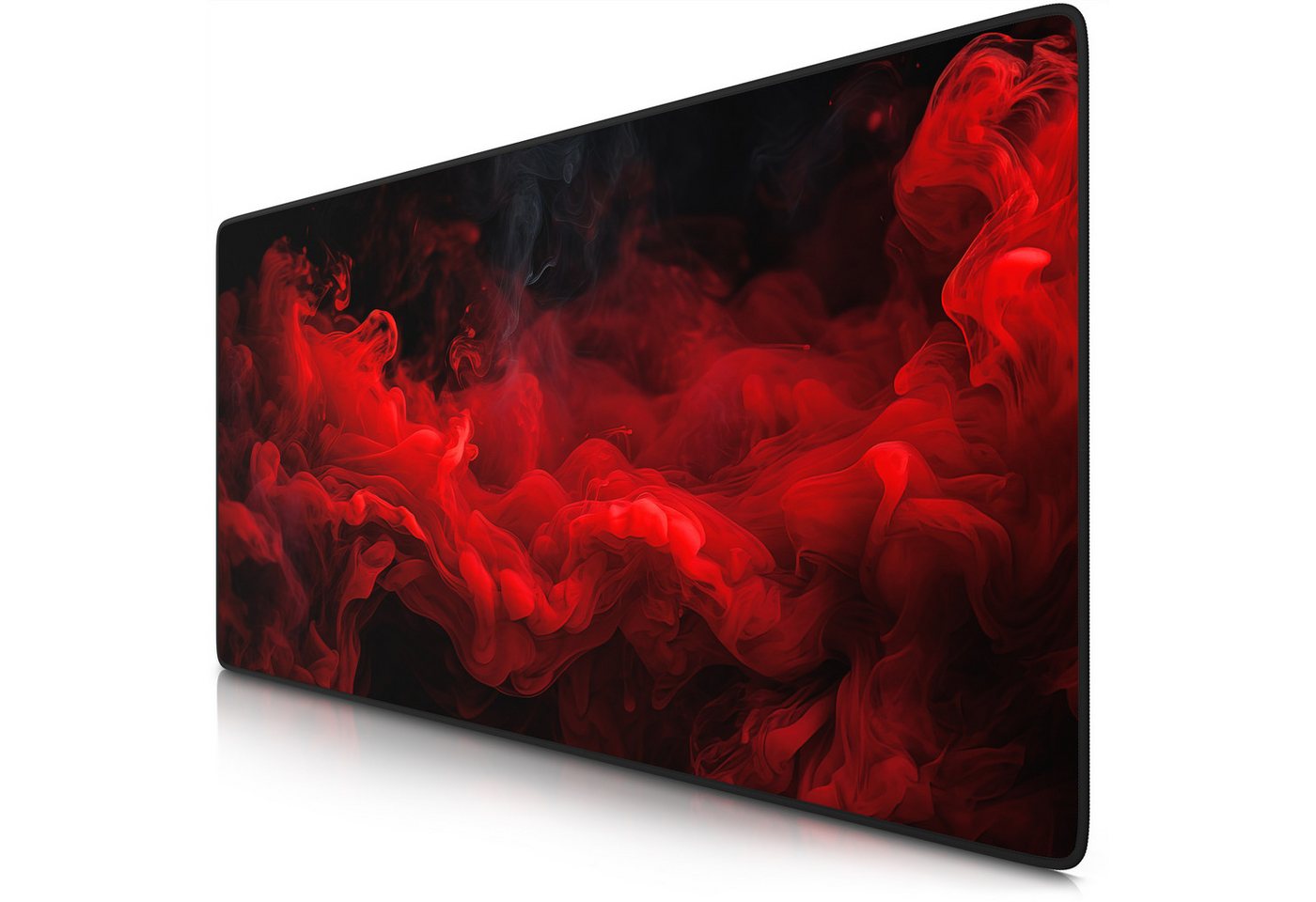 Titanwolf Gaming Mauspad XXL Speed Mousepad 900 x 400 x 3 mm, Schreibtischauflage, abwaschbar, rutschfeste Rückseite, Geschwindigkeit & Präzision, Red Smoke von Titanwolf