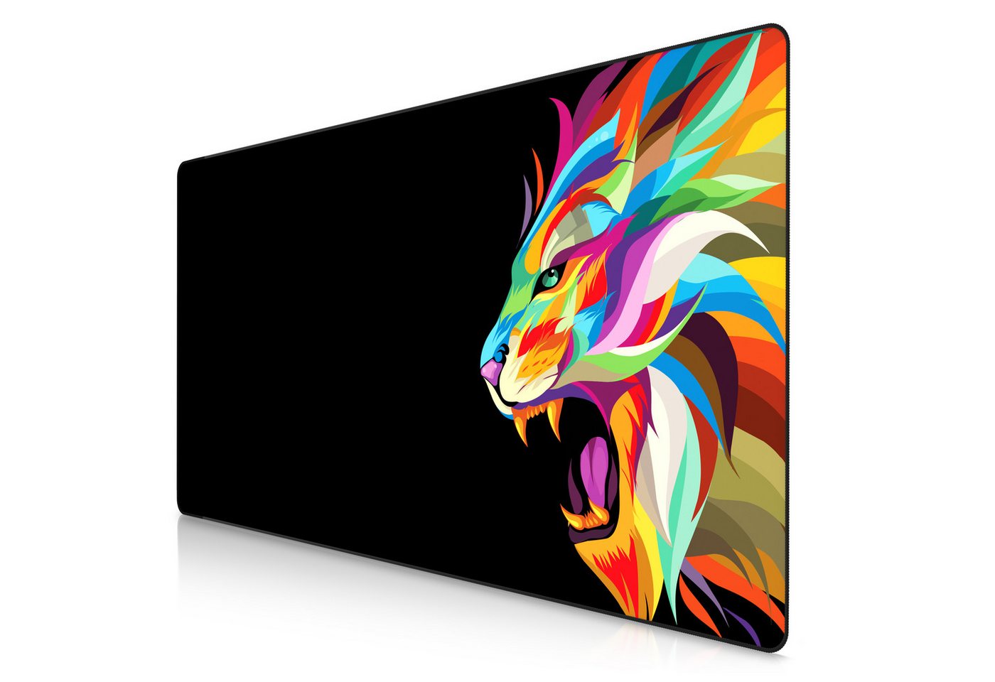 Titanwolf Gaming Mauspad XXXL Speed Mousepad 1200 x 600 x 3 mm, große Schreibtischauflage, rutschfest, abwaschbar, Geschwindigkeit & Präzision, Color Lion 2 von Titanwolf