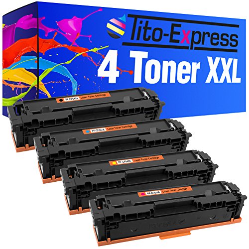 Tito-Express 4X Toner-Patrone für HP CF540A-543A Color Laserjet Pro MFP M 280 NW 281 FDN M 254 NW 254 DW von Tito-Express