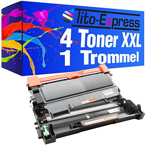 Tito-Express PlatinumSerie 4 Toner XXL & 1 Trommel kompatibel mit Brother TN-2220 & DR-2200 | Für DCP-7060D 7065DN 7070DW HL-2215 2220 2230 2240 2240D 2250DN 2270DW MFC-7360N 7460DN 7470D 7860DN 7860DW von Tito-Express