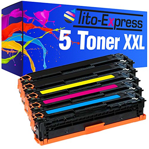 Tito-Express Set 5 Toner XXL kompatibel mit HP 131A 131X CF210X CF211A CF212A CF213A Laserjet Pro 200 Color M251N M251NW M276N M276NW von Tito-Express