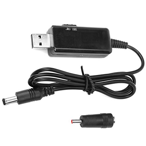 USB-auf-12-V-Adapter, USB-auf-12-V-DC-Stromkabel, 13 X 10 X 2 USB-auf-DC-Kabel, Powerbank-Router, 5 V auf 9 V, 12 V, Digitalanzeige, Stepup, 5521 M, USB 9 V, 16 W DC von Tixiyu