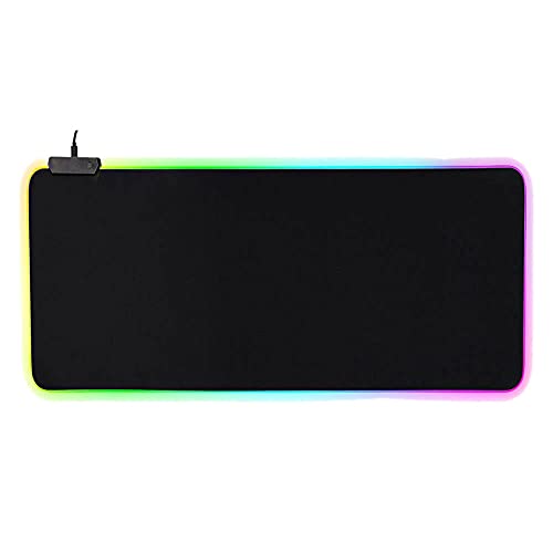 Tlily RGB Gaming Maus Matte Pad - GroßEs Erweitertes LED Maus Matte mit 8 Beleuchtung, mit Wasserdichter Beschichtung Maus Matte für Spieler von Tlily