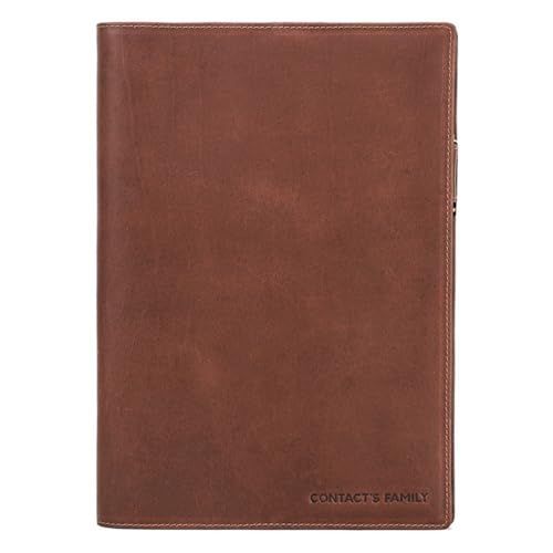 Tlily Retro-Leder-Buchhülle, Schutzhülle mit Stifthalter, Business-Notizblock, Notizbuch, Bücherregal, Büro, Schulbedarf, Langlebig, B5 von Tlily