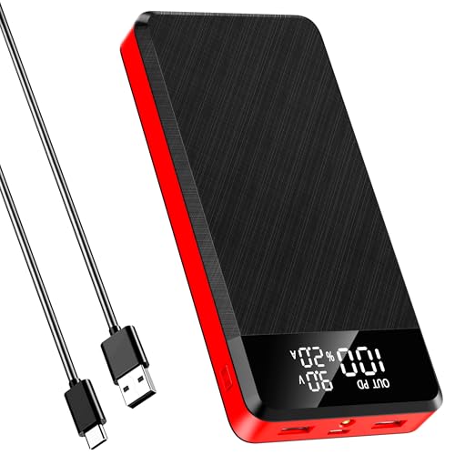 Power Bank, externe Handy-Akkus mit digitaler Anzeige, tragbares Ladegerät USB C von Tnibition