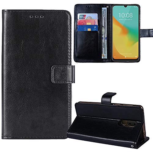 Tnviud Premium Retro Flip Leder Tasche Schütz Hülle Handy Telefon TPU Silikon Case Für Moto G Play 5G 2025 / Moto G Power 2025 Abdeckung Wallet Cover Etui Holder (Schwarz) von Tnviud