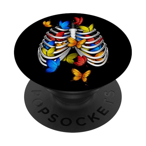 Butterflies In My Smoach Röntgen-Anatomie-Schmetterling PopSockets Klebender PopGrip von Tobe Fonseca