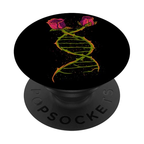 Flower DNA And Roses Biologie Liebhaber Botanical Science PopSockets Klebender PopGrip von Tobe Fonseca