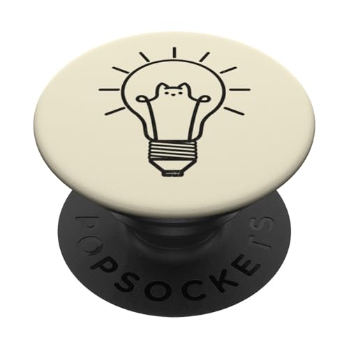 Glühbirne Gute Idee Lampe Kreative Ideen Erfinder Katze PopSockets Klebender PopGrip von Tobe Fonseca