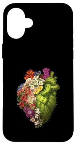 Hülle für iPhone 16 Plus Heilendes Blumenherz, botanische Anatomie, Frühlingskaktus von Tobe Fonseca