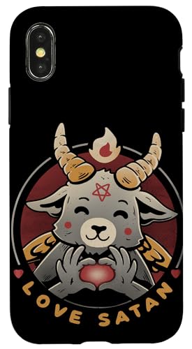 Hülle für iPhone X/XS Love Satan Lustiger Dämon Okkulte Satanische Ziege Niedlich Baphomet von Tobe Fonseca