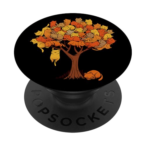 Katzenbaum Katzenliebhaber Natur Herbst Winter Kätzchen Katze PopSockets Klebender PopGrip von Tobe Fonseca