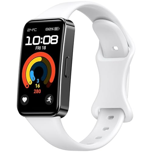 Tobfit Armband für Huawei Band 8 / Band 9,Silikon Ersatzarmbänder Uhrenarmband für Huawei Band 9 / Band 8(Weiss) von Tobfit