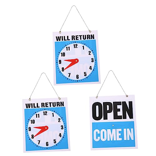 Tofficu 12 Stk PVC-Schild quadratische Wanduhr Türschild hängendes Uhrenschild Schild "geöffnet" speichern hochzeitsschild Doppelseitiges Schild Wandschild Outdoor-Wandleuchte Wandanhänger von Tofficu