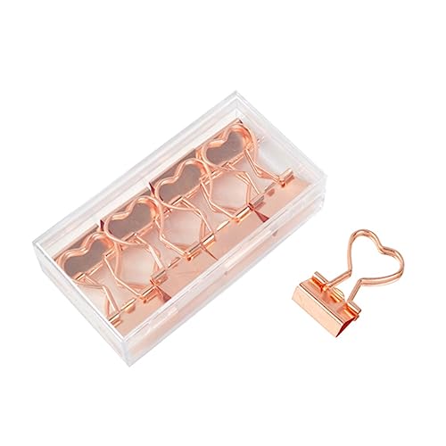 Tofficu 12st Notizen Brief Büroklammer Roségoldener Clip Herzförmiger Clip Büroklammern Rose Gold von Tofficu