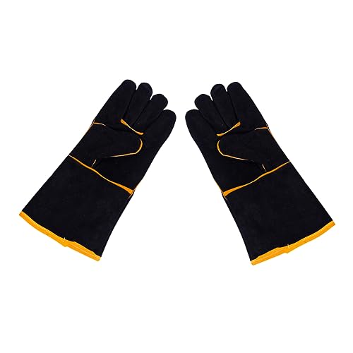 Tofficu 1Paar Hitzebeständige Schweißhandschuhe Und Canvas Langarm Design Für Schweißen Grillen Rutschfest Und Abriebfest Schwarz Tofficu 1Paar Hitzebeständige Schweißhandschuhe Und Canvas Langarm Design Für Schweißen Grillen Rutschfest Und Abriebfest Schwarz von Tofficu