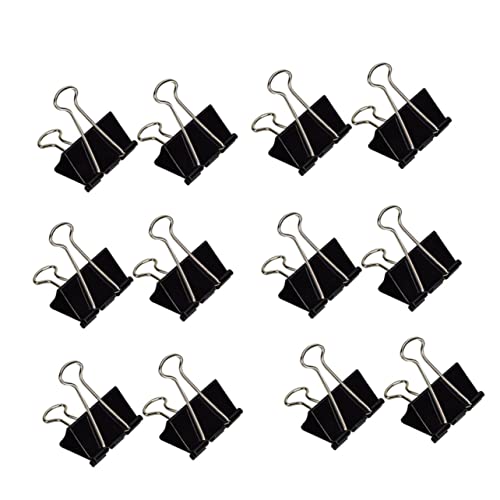 Tofficu 24St Büromaterial büroartikel bürobedarf paperclips dip clip paper holder Büromappenclip kleine Heftklammern Clips für Dokumentenmappen Papierbinder Büroordner Büroklammern Black von Tofficu