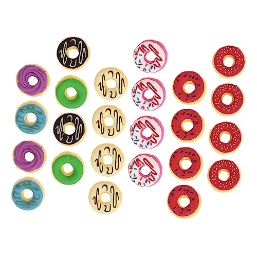 Tofficu 24St Gummiband radiergummi kinder erasers for cauchtisch winzige Radiergummis für Donuts Puzzle Radiergummis Mini-Donut aus Kunststoff Radiergummis für Kinder Bulk Plastik von Tofficu