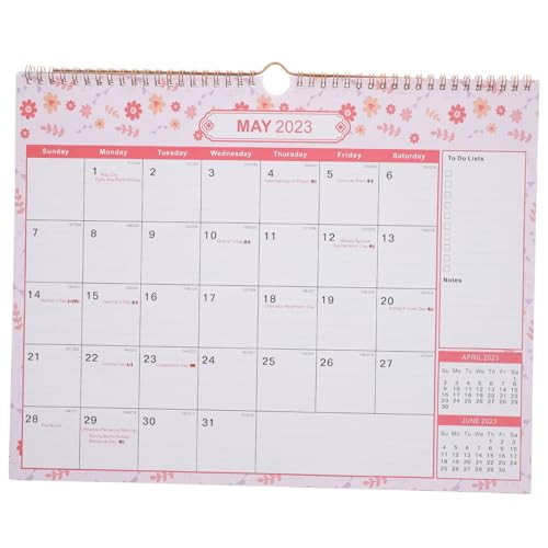 Tofficu 2St Wandkalender 2023 Jahreswandkalender Planer englischer Wandkalender 2022 Dekor tischkalender schreibtisch Monatsplaner Tagesordnung Papier von Tofficu