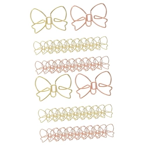 Tofficu 40 Stk BüRoklammern Mit Schleife, Dekorative Metall Paper Clips, Praktische BüRoklammern FüR BüRo, Schule Und Zuhause, Assorted Color, 3 X 2.2 Cm von Tofficu