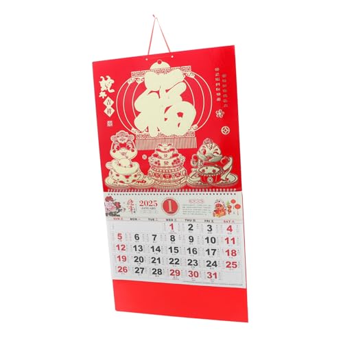 Tofficu Chinesischer Hängekalender, Hängekalender 2025, Chinesischer Neujahrskalender, Bürokalender, Hängekalender 2025, Zarter Wandkalender von Tofficu