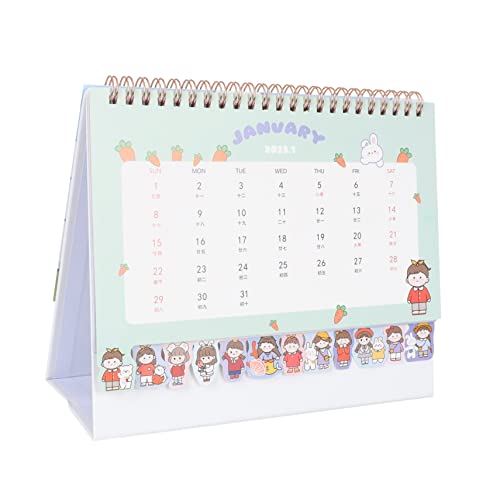 Tofficu Tischkalender 2023 Englischer Kalender 2023 Schreibtisch Mini-Tischkalender Kalender umblättern Stehpult bürodeko büro dekoration Bürokalender kleiner Tischkalender Papier Violet von Tofficu