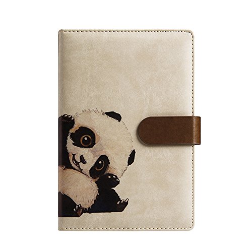 ToiM A6 niedliche einfache Binder Handbücher für Tagebuch PU Leder Tagebuch Schreiben Notizbuch lose Notizbuch Handbuch Notizblock Business Handbücher tolle Schreibwaren (Panda) von ToiM