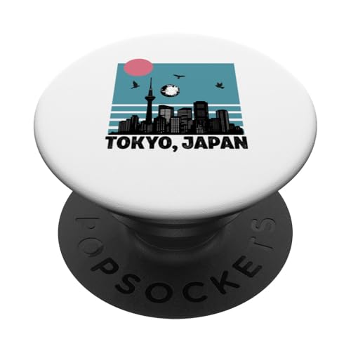 Tokyo Souvenir Japan Retro Vintage Skyline Männer Frauen Junge PopSockets mit austauschbarem PopGrip von Tokyo Japan Souvenir Clothing Apparel