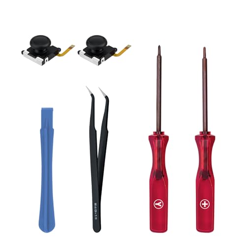 Tolesum 3D Hall Effect Sensor Joystick Ersatz für Controller NS Switch/Switch OLED Joy-Con/Switch Lite, Thumb Stick Caps mit Schraubendreher Reparaturwerkzeug-Set Tolesum 3D Hall Effect Sensor Joystick Ersatz für Controller NS Switch/Switch OLED Joy-Con/Switch Lite, Thumb Stick Caps mit Schraubendreher Reparaturwerkzeug-Set von Tolesum