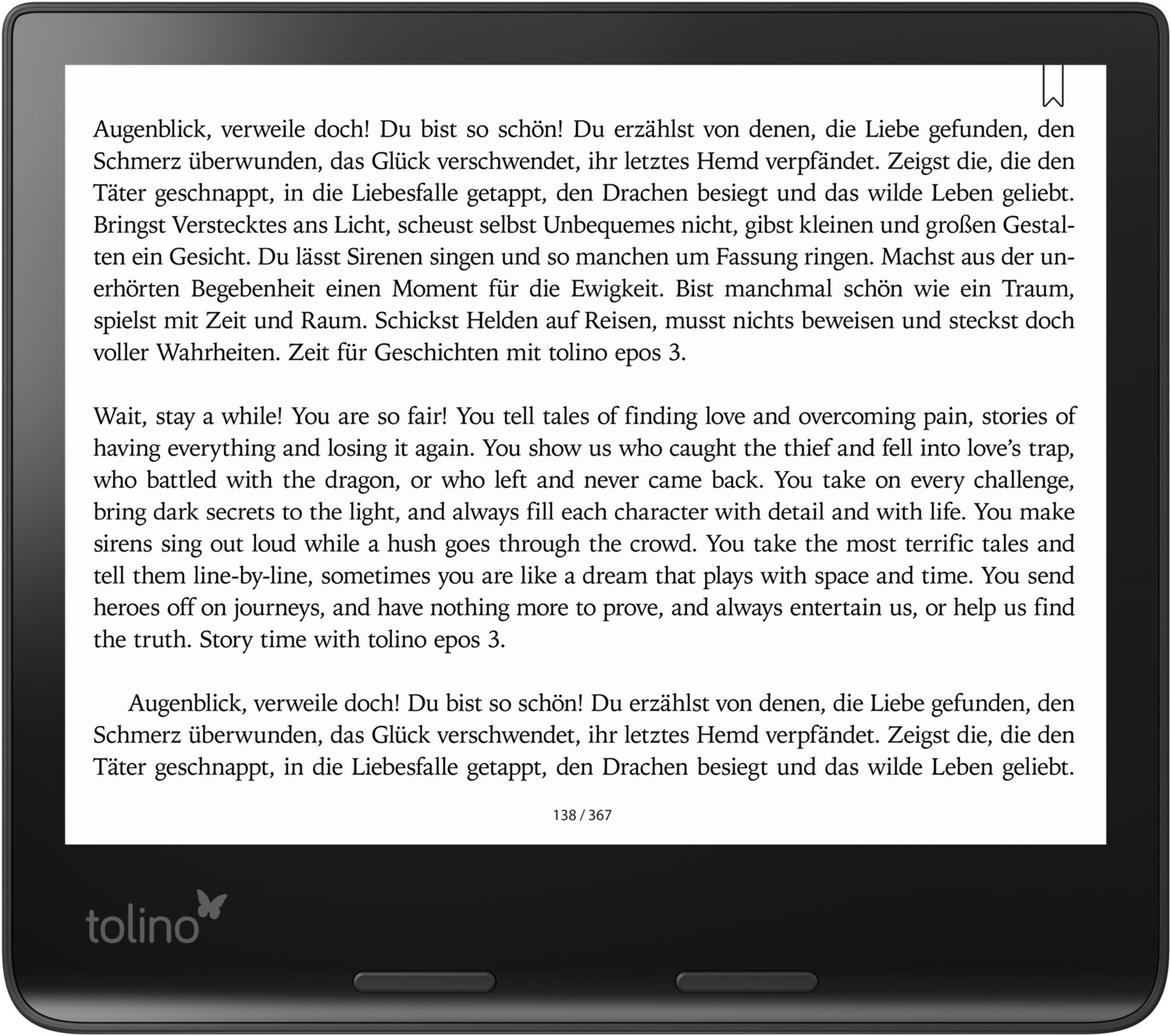 epos 3 E-Book Reader von Tolino
