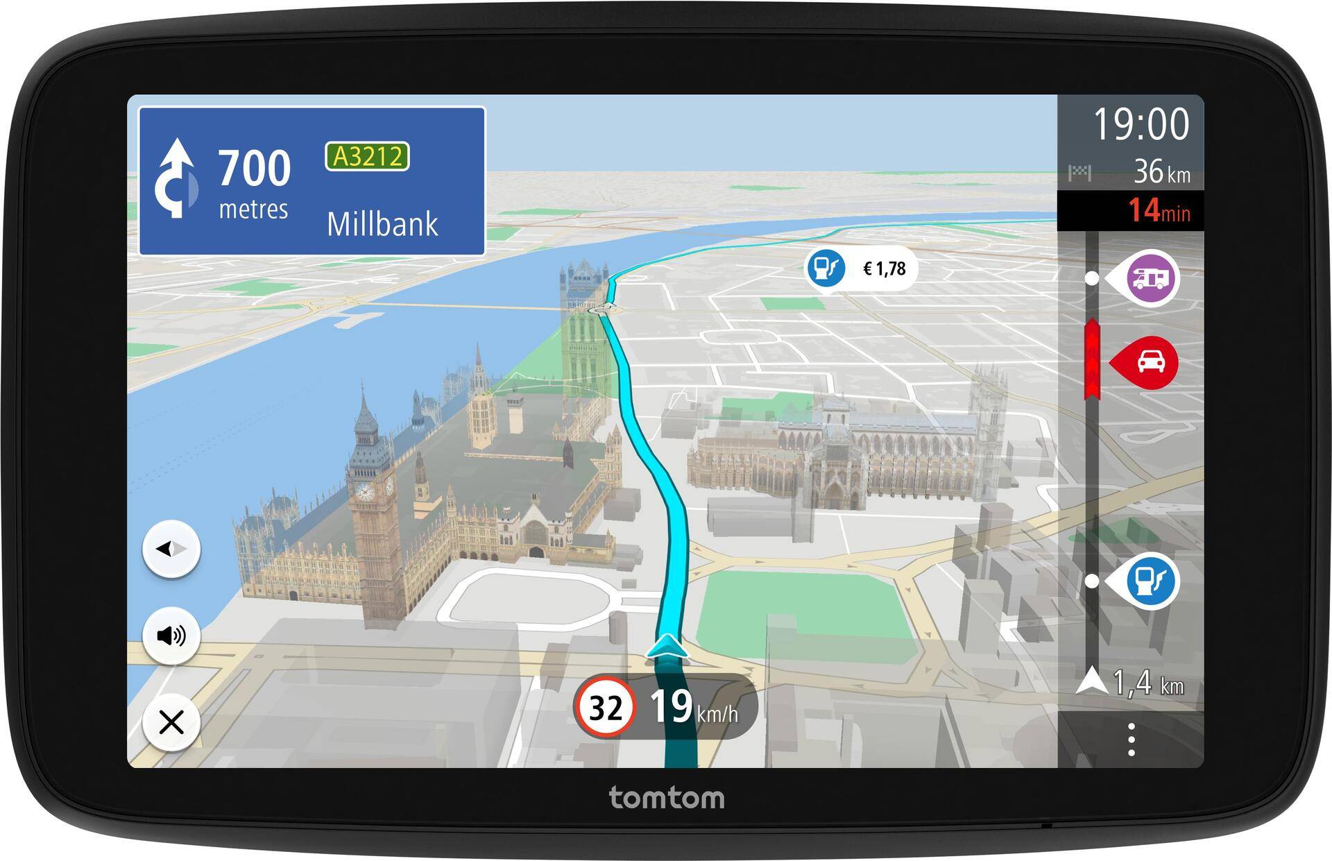 TomTom GO Camper Max Navigationssystem Fixed 17,8 cm (7") Touchscreen 400 g Schwarz (1YD7.002.30) von TomTom