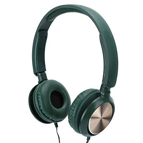 Tomantery Over-Ear-Kopfhörer, Gaming-Kopfhörer, Kabelgebundenes Headset, Geräuschunterdrückung, Tragbar, Softcover-Pad, Freisprech-Kopfhörer, 3,5-mm-Anschluss für -PC (Grün) von Tomantery