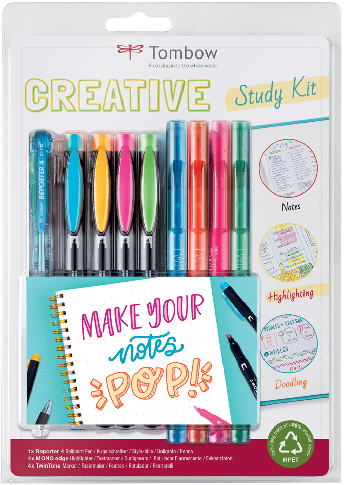 Tombow Schreibset Creative Study Kit, 9-teilig von Tombow