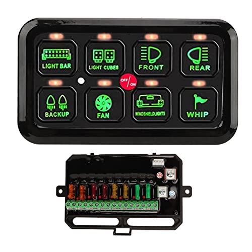 8-fach LED-Touch-Bedienfeld – Automatisch Dimmbar für LKWs, Geländefahrzeuge, UTVs, SUVs, Marineboote von Tomvorks