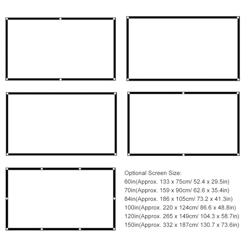 Tragbarer HD-Projektorbildschirm, Faltbarer Projektionsvorhang aus Polyester für den Einsatz Im Heimbüro (100 Zoll) von Tomvorks