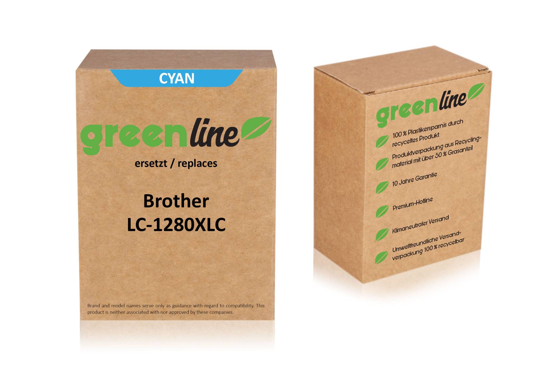 greenline ersetzt Brother LC-1280 XL C Tintenpatrone, cyan von TonerPartner