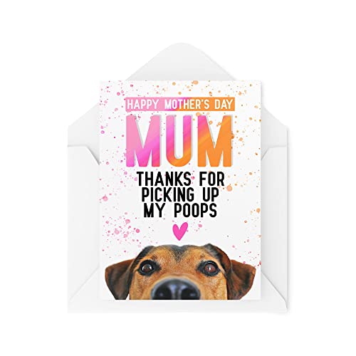 Tongue in Peach Lustige Muttertagskarten | From The Dog For Her Parent Mum Love Mummy Banter | Thanks For Picking Up My Poop | Daughter Son Pets | CBH882 von Tongue in Peach