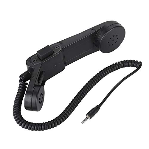 Handheld-Lautsprechermikrofon, Handheld-Retro-Telefonhörer, HiFi-Sound, 3,5-mm-Stecker, Klare Kommunikation mit Schultermikrofon PTT, für Militärische Aktivitäten von Tonysa