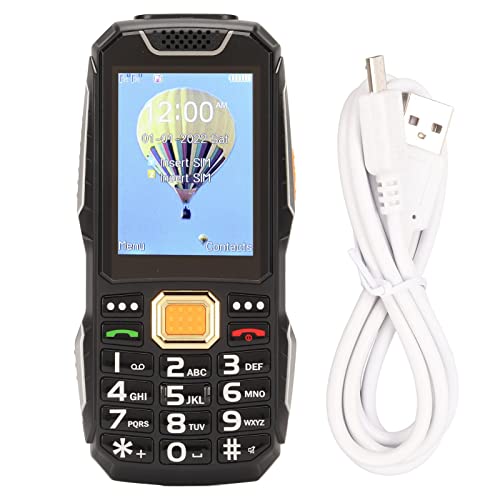 Tonysa Robuste 2G-Handys 3D-Großtasten-Senioren-Handy 2,8-Zoll-HD-Bildschirm Dual Card Rugged Phone mit Taschenlampe (Schwarz) von Tonysa