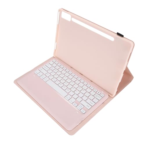 Tablet-Hülle mit Tastatur, für Tab P12 12,7 Zoll 2023 Tablet, Magnetisch Abnehmbare Kabellose Tastatur, Lederhülle, mit Stiftschlitz, USB-Aufladung (Rosa) von Tonysa