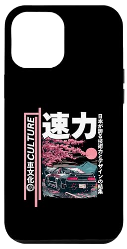 Hülle für iPhone 13 Pro Max Retro Vintage japanisches JDM Cherry Blossom Fuji Rennauto s13 von Toon Auto Cars Co. - JDM Japanese Car Art