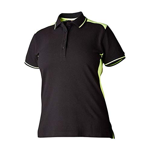 Top Swede 21401405108 Modell 214 Kurze Ärmel Damen Poloshirt, Schwarz/Gelb, Größe XXL von Top Swede