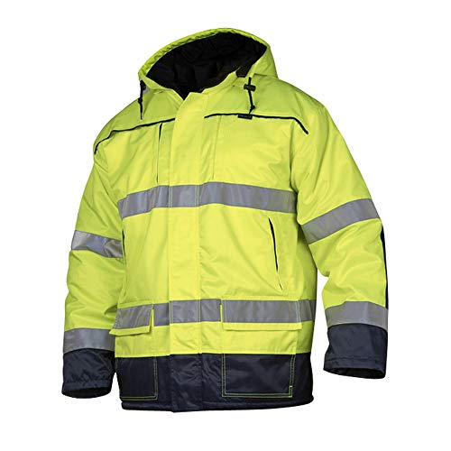 Top Swede 6216-12-06 Modell 6216 Doppelt Gefütterter Parka Jacke, Gelb/Marine, Größe L von Top Swede