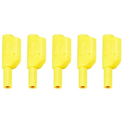 TopHomer 5 Stücke Bananenstecker, 4 mm Isolierte Stapelbare Bananenstecker für Multimeter Messleitungen Enden Sonden (Gelb) von TopHomer