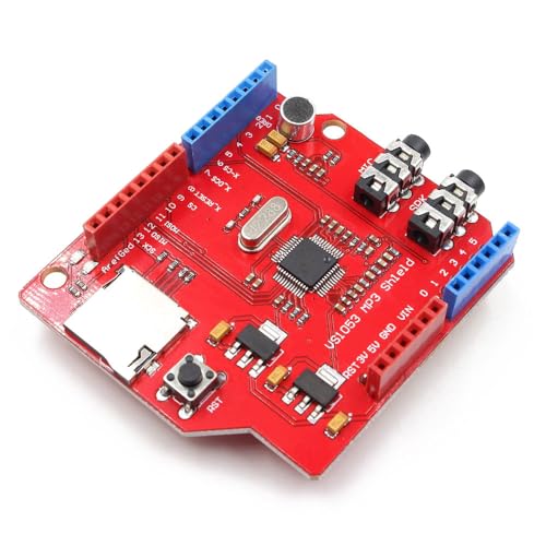 VS1053 VS1053B Stereo Audio MP3 Player Shield Modul Record Decode Entwicklungsplatine mit TF-Kartensteckplatz – SPI-Schnittstelle, Kopfhörerausgang und Mikrofon, kompatibel mit UNO/MEGA von TopHomer